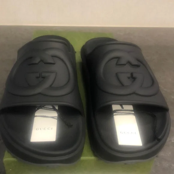 Gucci | Shoes | Soft Rubber Gucci Slides Black Size | Poshmark display picture 2